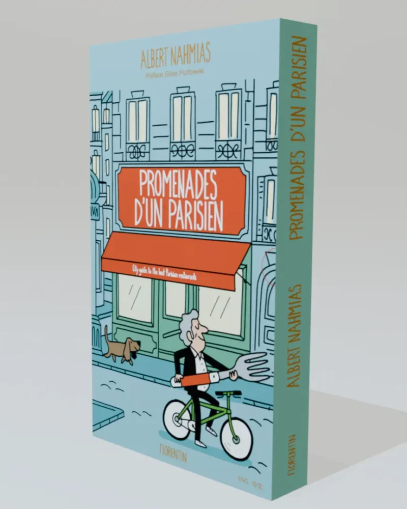 Couverture du beau livre Promenades d'un parisien, guide gastronomique des Éditions Florentin.