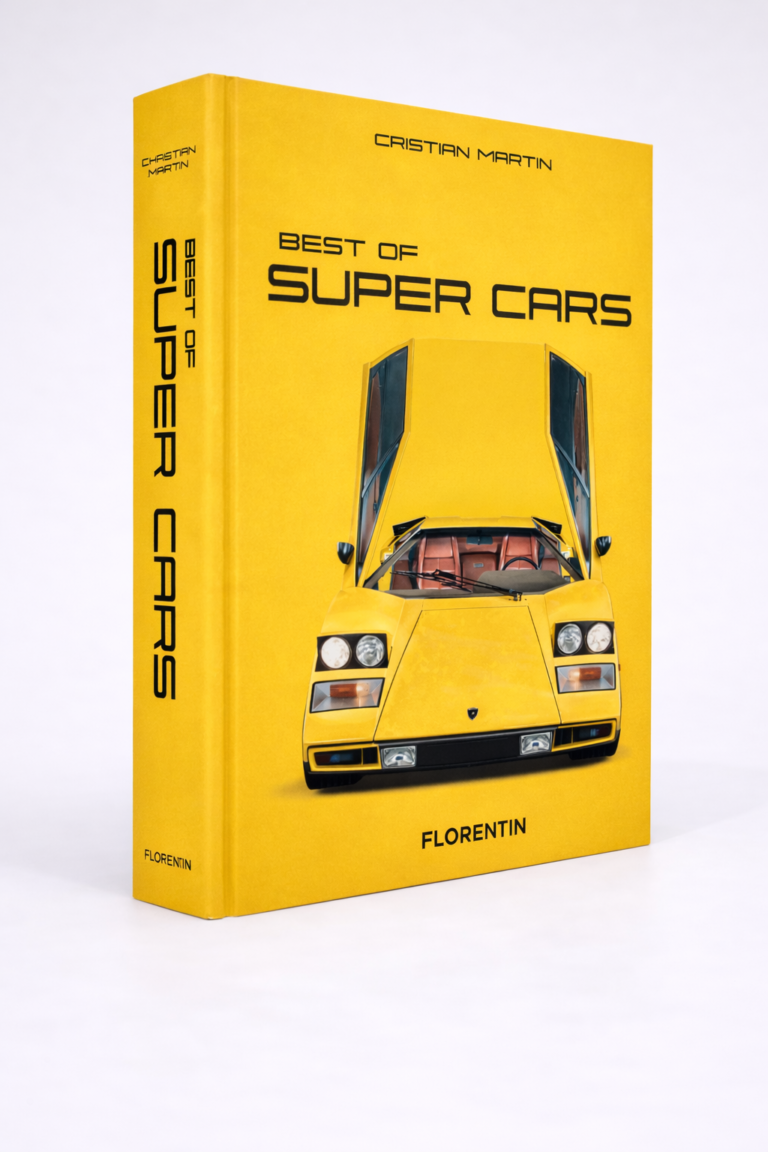 Couverture du beau livre Best of Supercars, photographie de voitures de sport, Éditions Florentin.